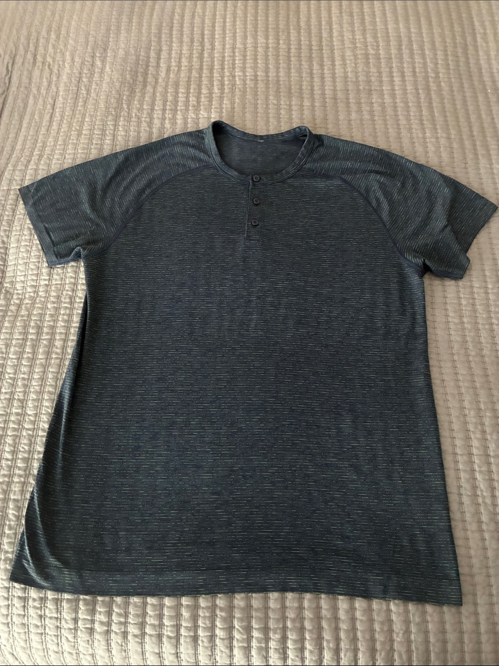Men's Short-Sleeve Henley Shirt - Dark Blue